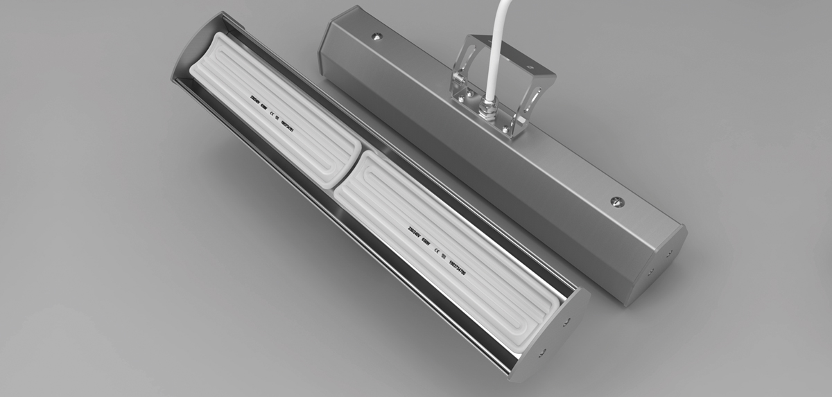 Ceramic Comfort Infrared (IR) Heating Panel With Two Ceramic Infrared Heaters/Emitters